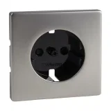 Schneider Electric MERTEN SYSTEM DESIGN: накладка на розетку с заземлением, со шторками, стальная MTN2330-4146