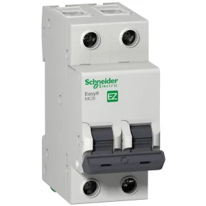 EZ9F34263 Автоматический выключатель Schneider Electric Easy9, 2 полюса, 63A, тип C, 4,5kA (ШНАЙДЕР) EZ9F34263 Автоматический выключатель Schneider Electric Easy9, 2 полюса, 63A, тип C, 4,5kA (ШНАЙДЕР)