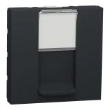 NU341554 SE UNICA MODULAR РОЗЕТКА компьютерная, RJ45, одиночная, кат. 6 UTP, 2 модуля, АНТРАЦИТ