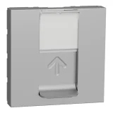 Schneider Electric UNICA MODULAR лиц. панель RJ45 (алюминий), 2 модуля, без коннектора, NU941130