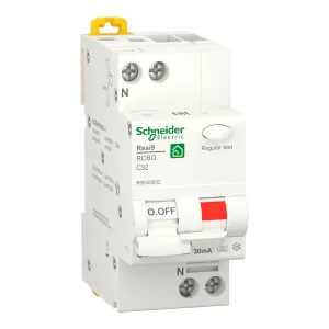 Schneider Electric Resi9 R9D55632 АВДТ 32 A, 30 мА, тип A, 2 полюса (ШНАЙДЕР) Schneider Electric Resi9 R9D55632 АВДТ 32 A, 30 мА, тип A, 2 полюса (ШНАЙДЕР)