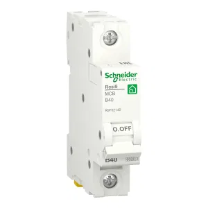 R9F02140 Автоматический выключатель Schneider Electric Resi9, 1 полюс, 40A, тип B, 6kA (ШНАЙДЕР) R9F02140 Автоматический выключатель Schneider Electric Resi9, 1 полюс, 40A, тип B, 6kA (ШНАЙДЕР)